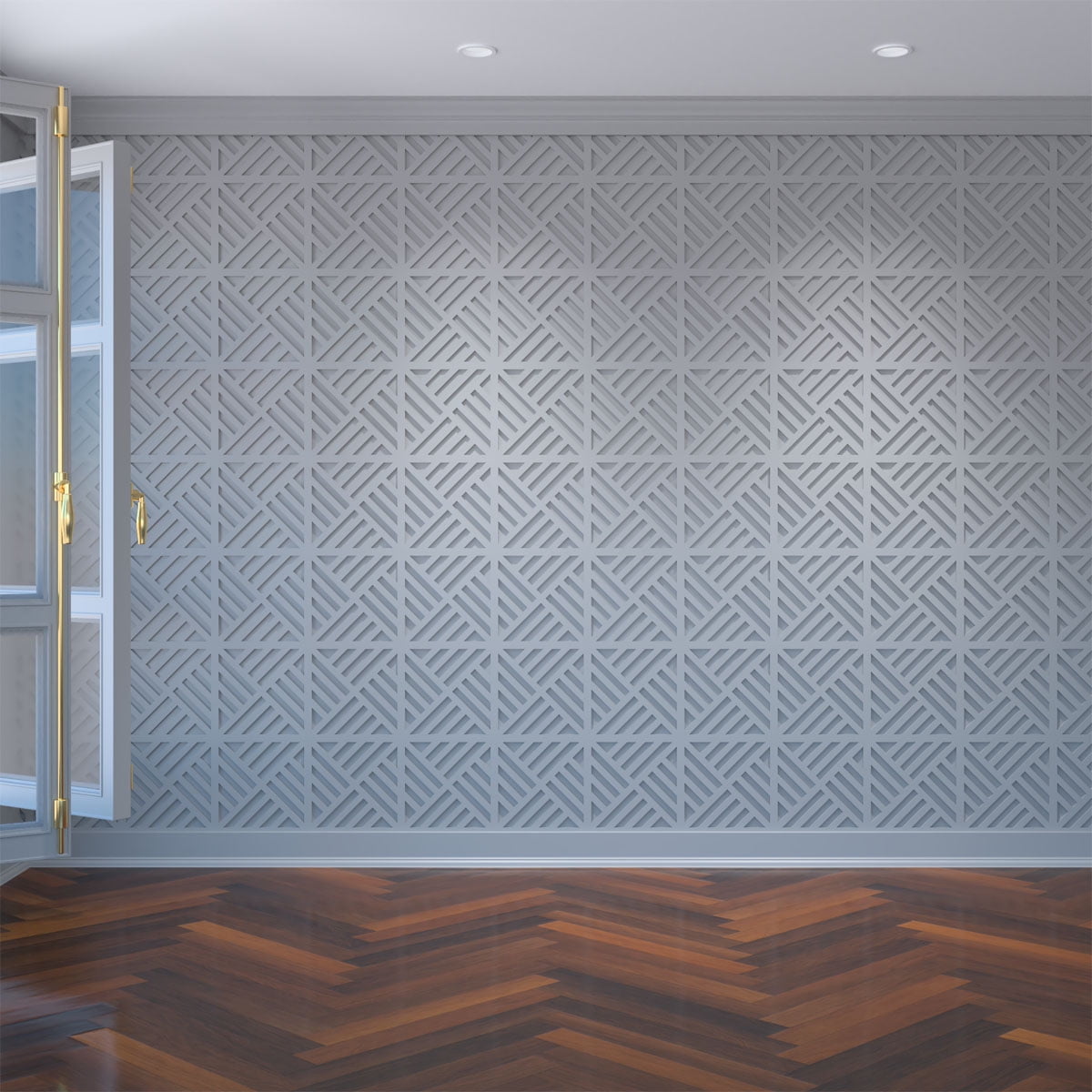 Ekena Millwork 11 3/8"W x 11 3/8"H x 3/8"T Small Allen Decorative Fretwork Wall Panels in Architectural Grade PVC