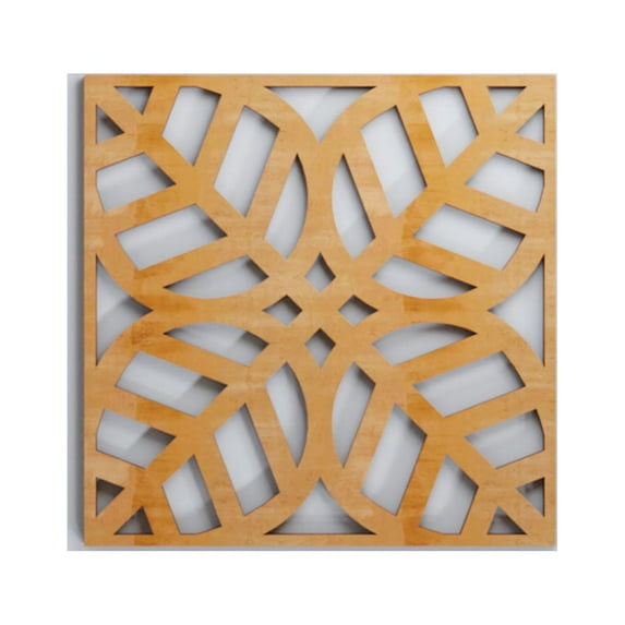 Ekena Millwork 11 3/8"W x 11 3/8"H x 3/8"T Small Garland Decorative Fretwork Wood Wall Panels, Alder