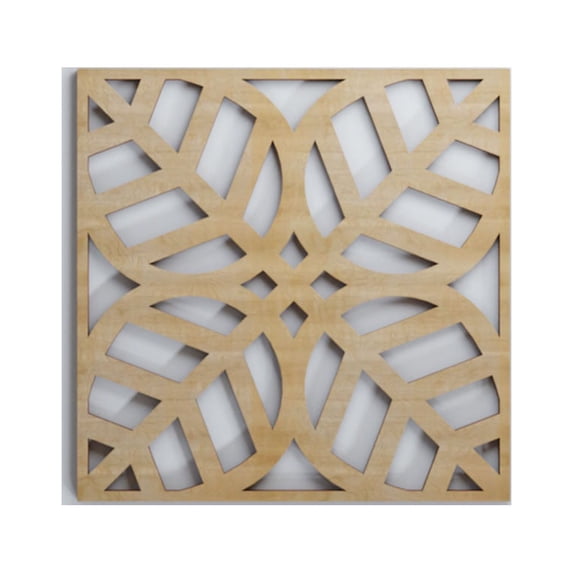 Ekena Millwork 11 3/8"W x 11 3/8"H x 3/8"T Small Garland Decorative Fretwork Wood Wall Panels, Hickory