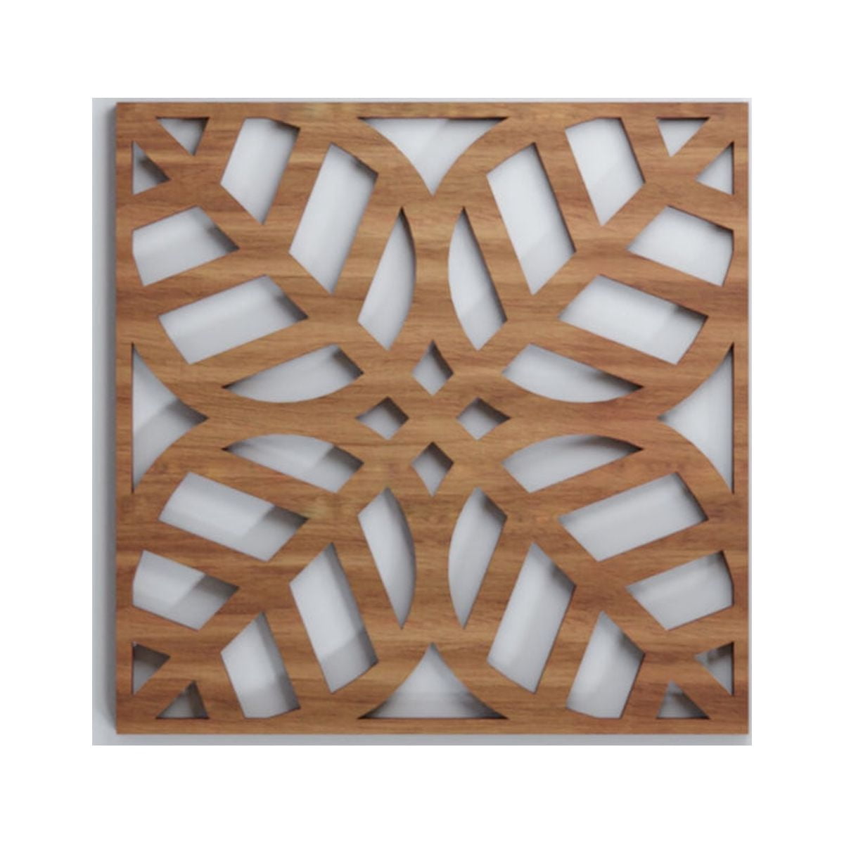 Ekena Millwork 11 3/8"W x 11 3/8"H x 3/8"T Small Garland Decorative Fretwork Wood Wall Panels, Walnut