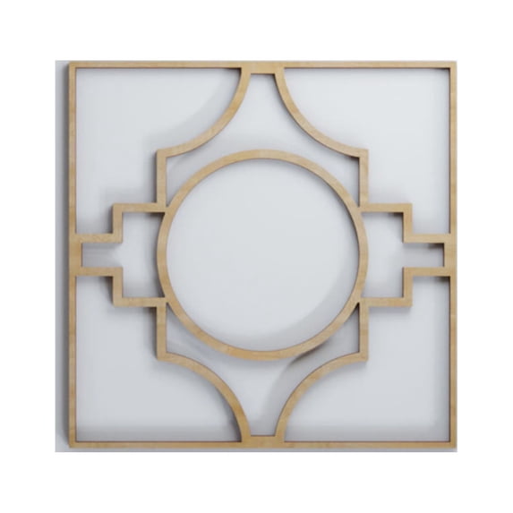 Ekena Millwork 11 3/8"W x 11 3/8"H x 3/8"T Small Gypsum Decorative Fretwork Wood Wall Panels, Birch