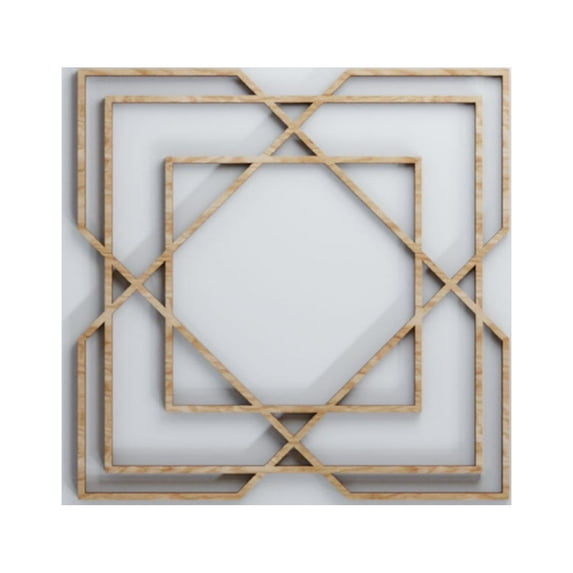 Ekena Millwork 11 3/8"W x 11 3/8"H x 3/8"T Small Lakewood Decorative Fretwork Wood Wall Panels, Red Oak