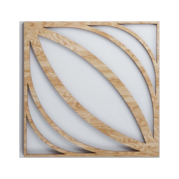 Ekena Millwork 11 3/8"W x 11 3/8"H x 3/8"T Small Otis Decorative Fretwork Wood Wall Panels, Red Oak