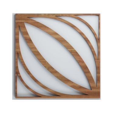 Ekena Millwork 11 3/8"W x 11 3/8"H x 3/8"T Small Otis Decorative Fretwork Wood Wall Panels, Walnut