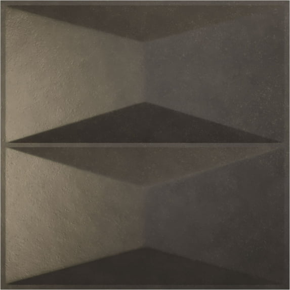Ekena Millwork 11 7/8"W x 11 7/8"H Aberdeen EnduraWall Decorative 3D Wall Panel, Universal Aged Metallic Weathered Steel (Covers 0.98 Sq. Ft.)