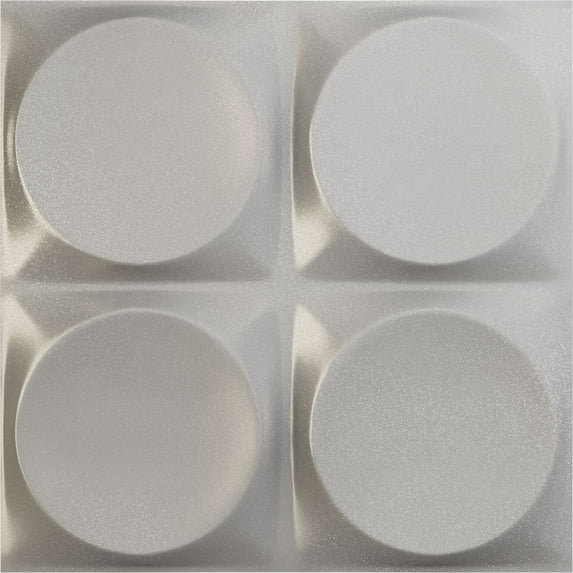 Ekena Millwork 11 7/8"W x 11 7/8"H Adonis EnduraWall Decorative 3D Wall Panel, Textured Metallic Silver (Covers 0.98 Sq. Ft.)