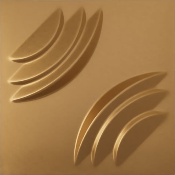 Ekena Millwork 11 7/8"W x 11 7/8"H Artisan EnduraWall Decorative 3D Wall Panel, Bright Coat Gold (12-Pack for 11.76 Sq. Ft.)
