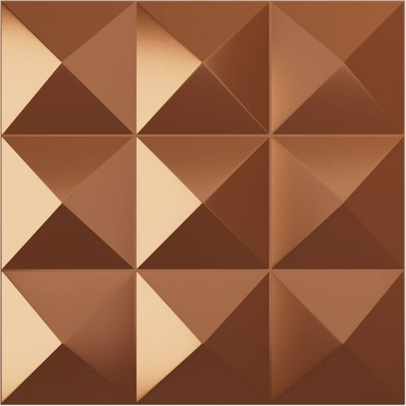 Ekena Millwork 11 7/8"W x 11 7/8"H Benson EnduraWall Decorative 3D Wall Panel, Bright Coat Copper (12-Pack for 11.76 Sq. Ft.)