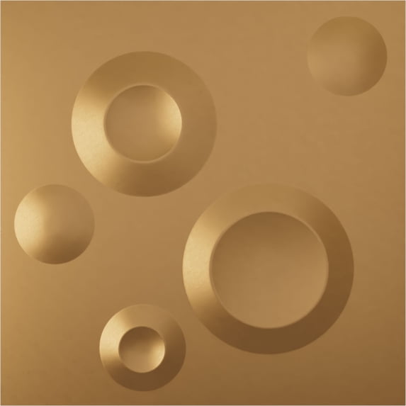 Ekena Millwork 11 7/8"W x 11 7/8"H Cole EnduraWall Decorative 3D Wall Panel, Bright Coat Gold (Covers 0.98 Sq. Ft.)