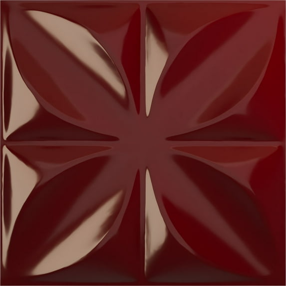 Ekena Millwork 11 7/8"W x 11 7/8"H Helene EnduraWall Decorative 3D Wall Panel, Gloss Merlot (12-Pack for 11.76 Sq. Ft.)