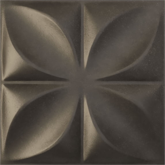 Ekena Millwork 11 7/8"W x 11 7/8"H Helene EnduraWall Decorative 3D Wall Panel, Universal Aged Metallic Weathered Steel (Covers 0.98 Sq. Ft.)