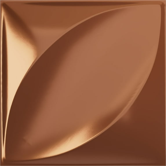 Ekena Millwork 11 7/8"W x 11 7/8"H Malone EnduraWall Decorative 3D Wall Panel, Bright Coat Copper (Covers 0.98 Sq. Ft.)