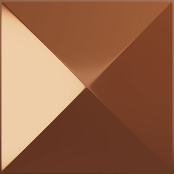 Ekena Millwork 11 7/8"W x 11 7/8"H Sellek EnduraWall Decorative 3D Wall Panel, Bright Coat Copper (12-Pack for 11.76 Sq. Ft.)