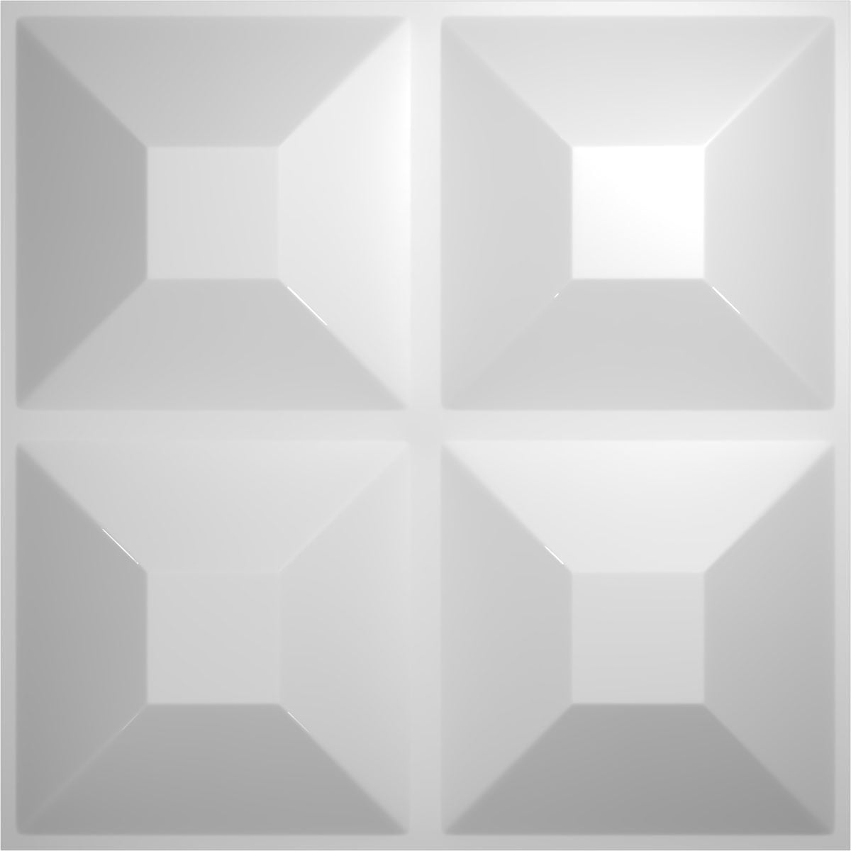 White Textured 3D PVC Decorative Wall Panel 11 7/8" x 11 7/8"