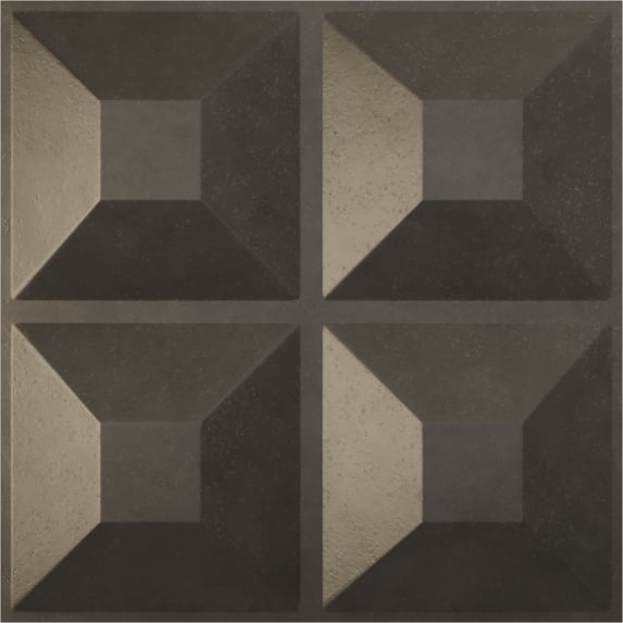 Ekena Millwork 11 7/8"W x 11 7/8"H Swindon EnduraWall Decorative 3D Wall Panel, Universal Aged Metallic Weathered Steel (12-Pack for 11.76 Sq. Ft.)