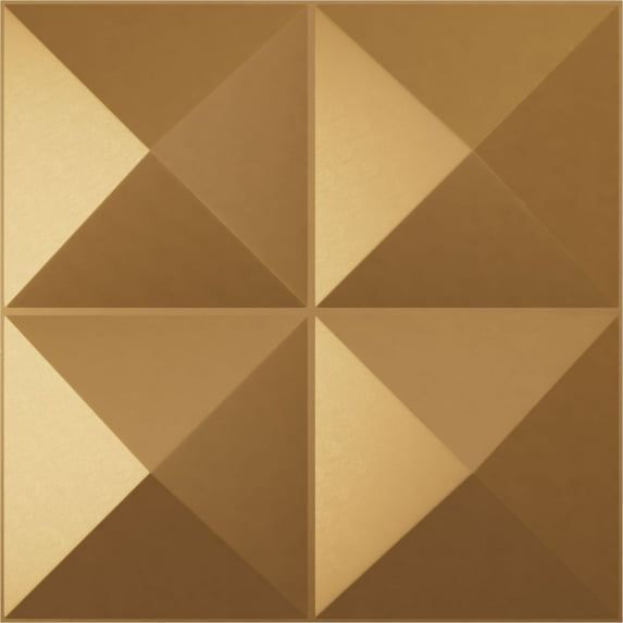 Ekena Millwork 11 7/8"W x 11 7/8"H Tirana EnduraWall Decorative 3D Wall Panel, Bright Coat Gold (12-Pack for 11.76 Sq. Ft.)