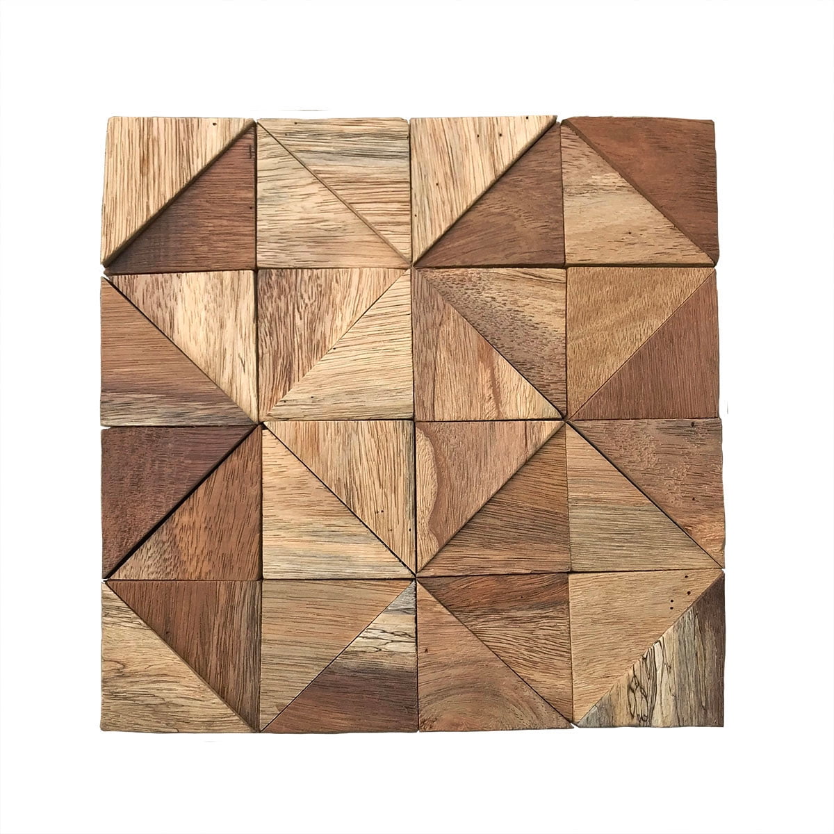 Natural Reclaimed Boat Wood Mosaic Wall Tile Panel