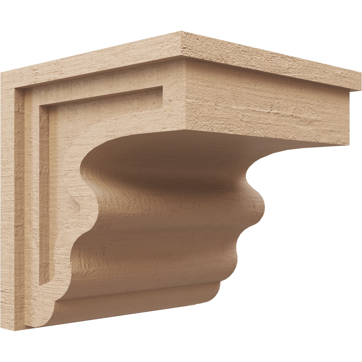 11"W x 11"D x 11"H Wide Highland Rough Cedar Woodgrain TimberThane Corbel, Primed Tan