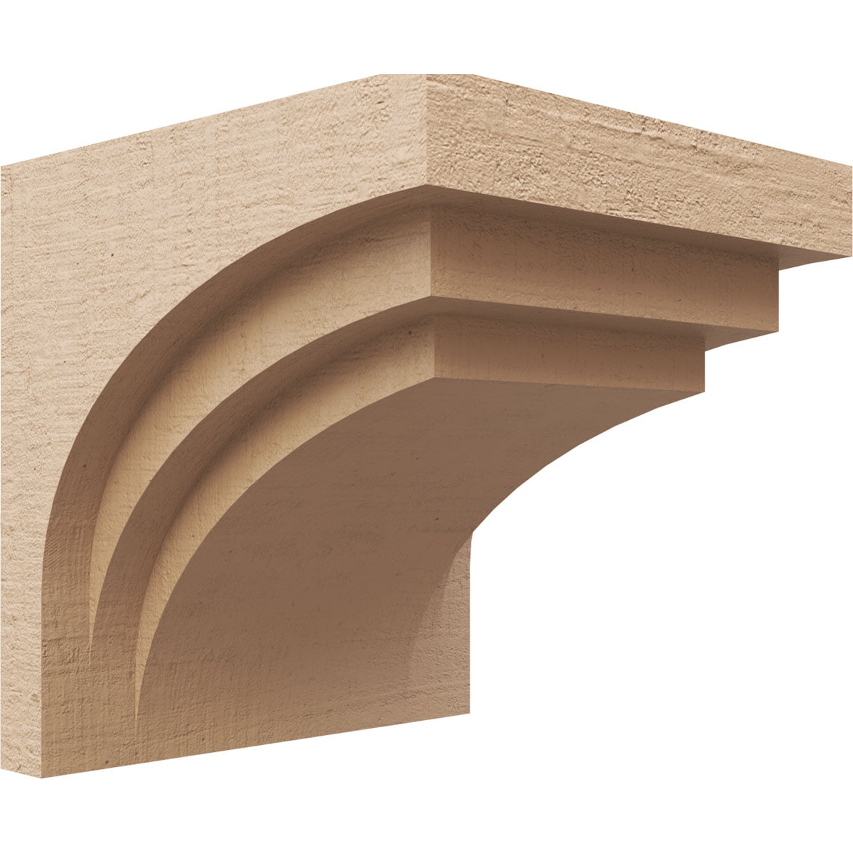 11"W x 11"D x 11"H Wide Rockford Rough Cedar Woodgrain TimberThane Corbel, Primed Tan