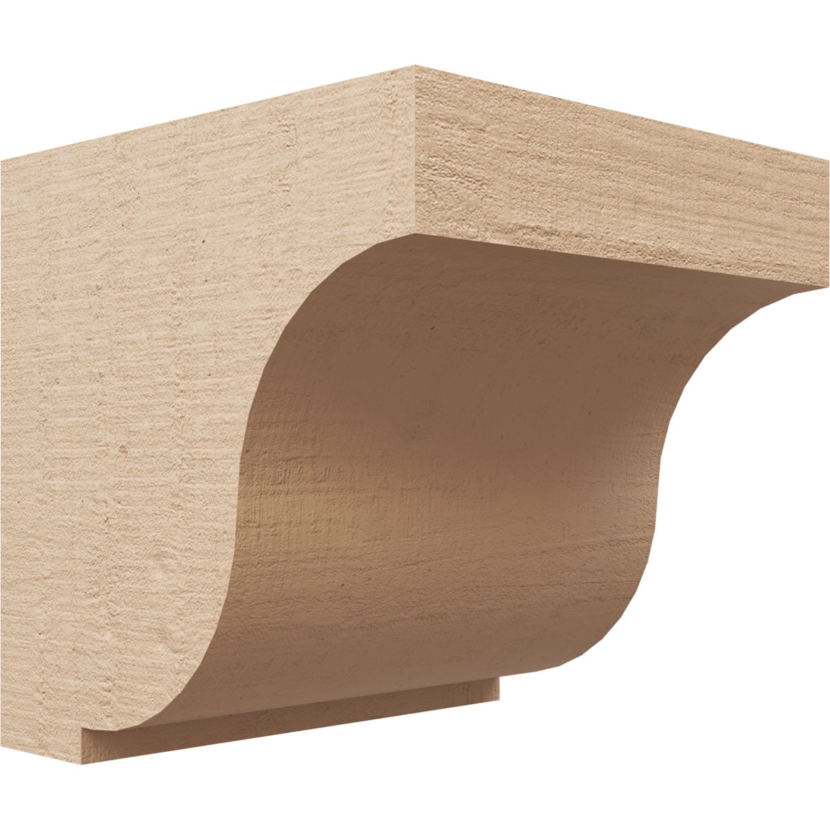 11"W x 11"D x 11"H Wide Van Buren Rough Cedar Woodgrain TimberThane Corbel, Primed Tan