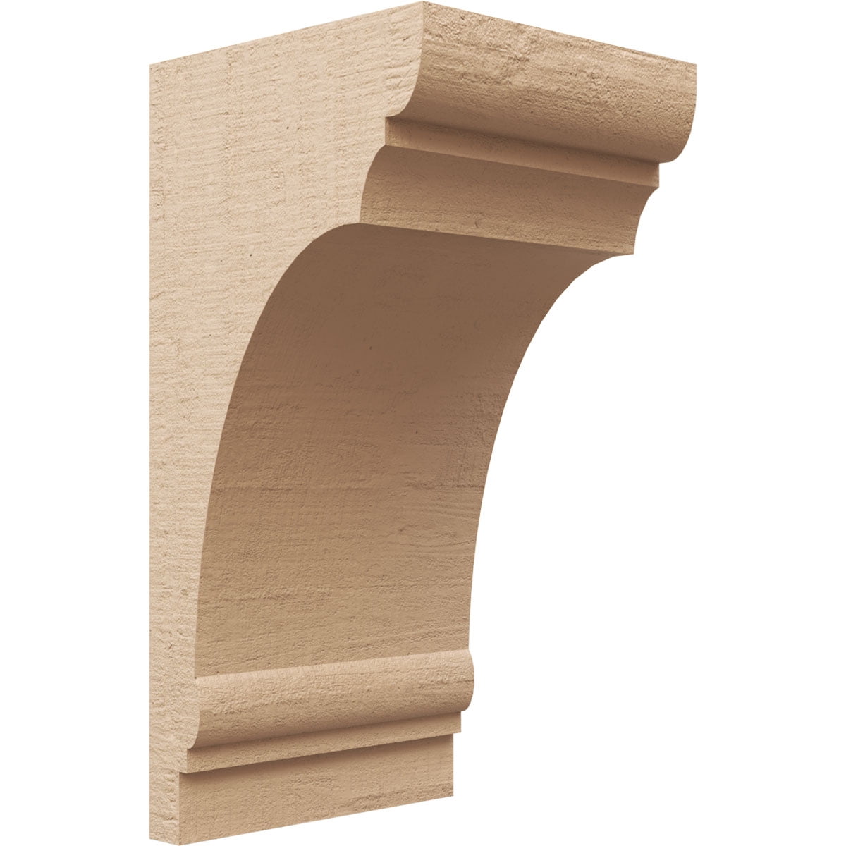 11"W x 11"D x 22"H Wide Hughes Rough Cedar Woodgrain TimberThane Corbel, Primed Tan