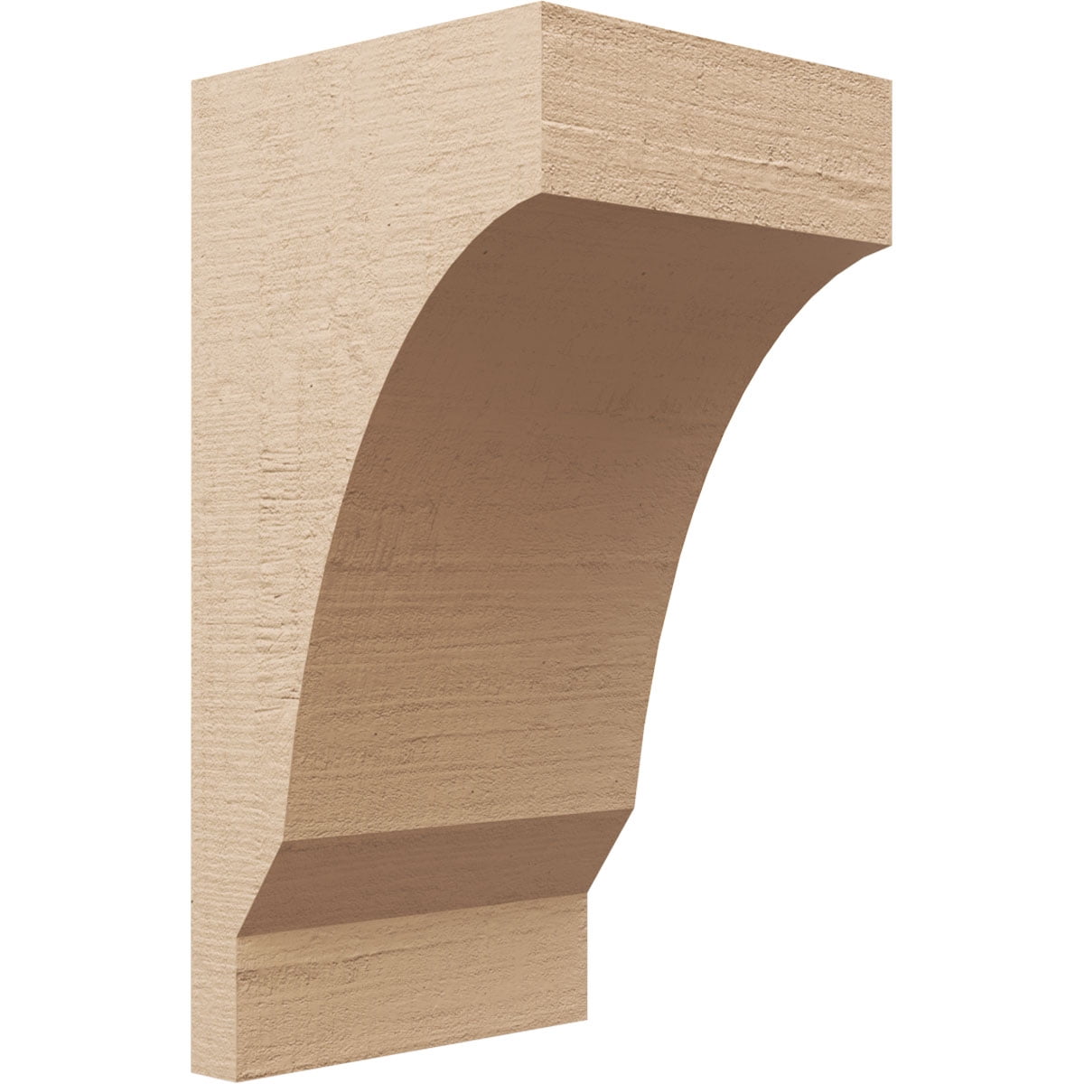 11"W x 11"D x 22"H Wide Moab Rough Cedar Woodgrain TimberThane Corbel, Primed Tan