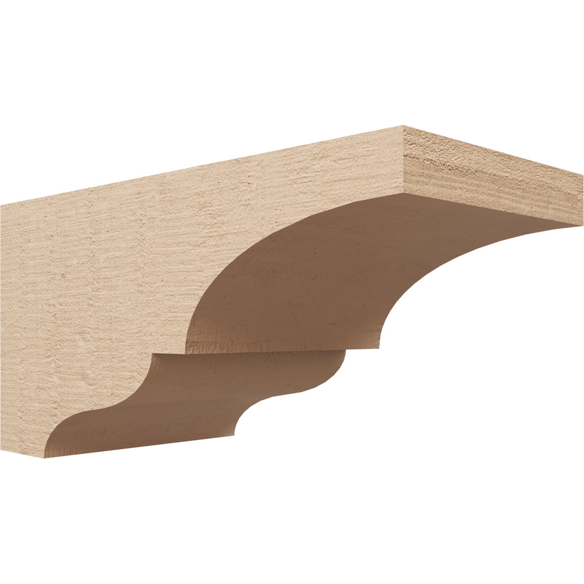 11"W x 22"D x 11"H Wide Asheboro Rough Cedar Woodgrain TimberThane Corbel, Primed Tan