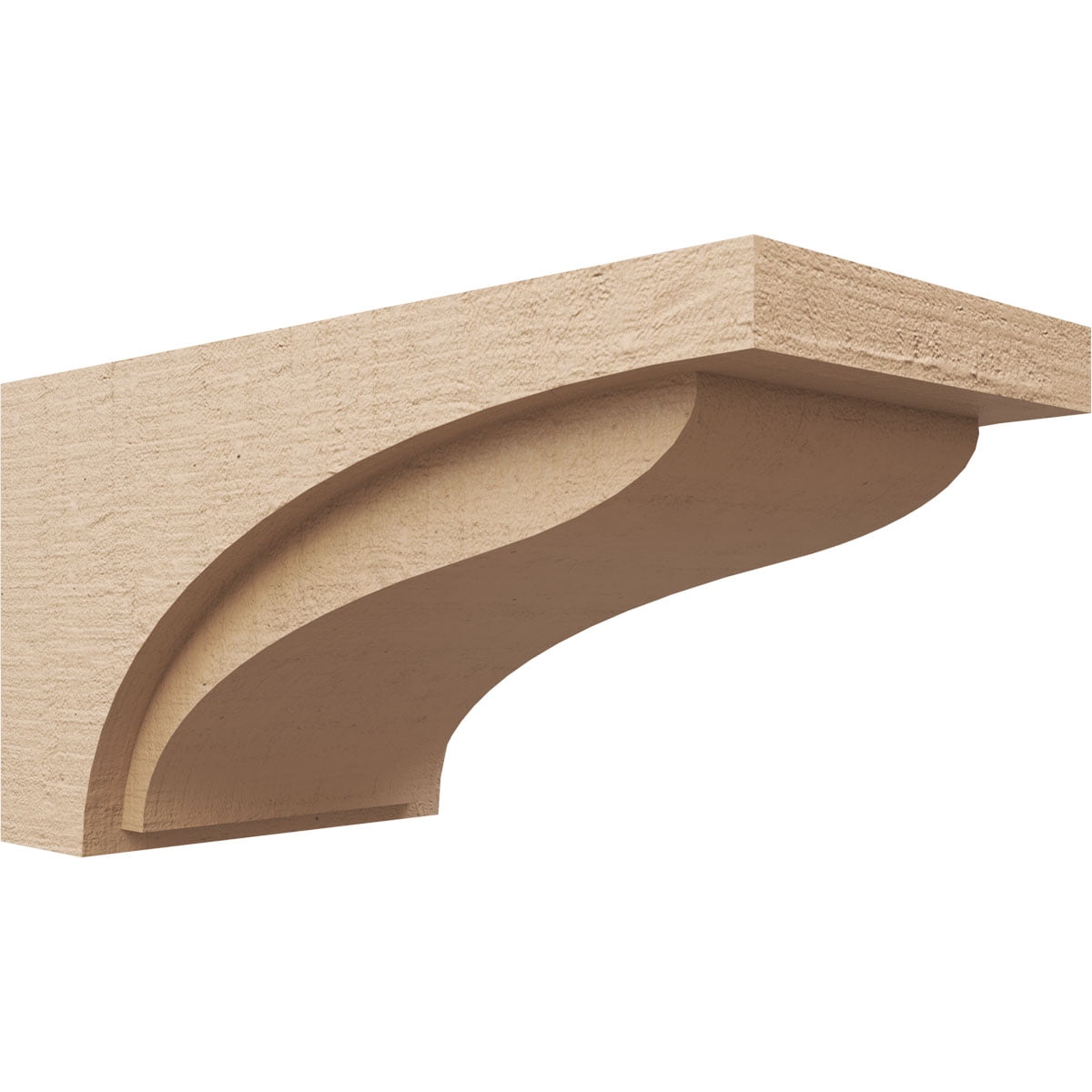 11"W x 22"D x 11"H Wide Helena Rough Cedar Woodgrain TimberThane Corbel, Primed Tan