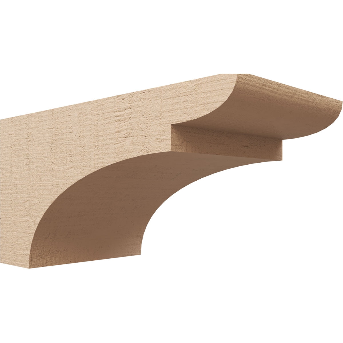 11"W x 22"D x 11"H Wide Yorktown Rough Cedar Woodgrain TimberThane Corbel, Primed Tan