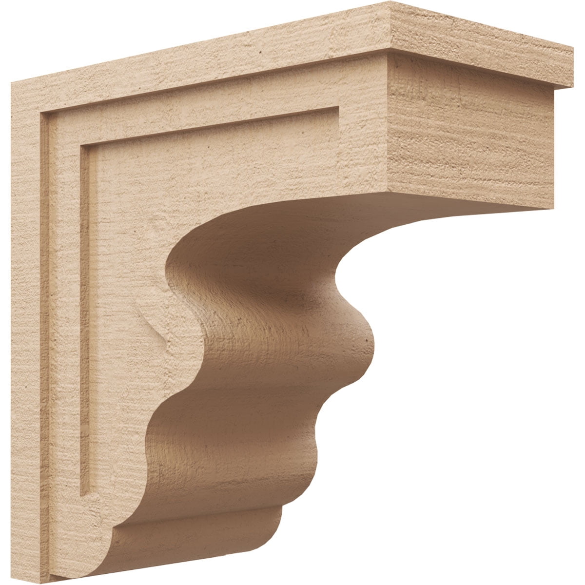 11"W x 22"D x 22"H Classic Highland Rough Cedar Woodgrain TimberThane Corbel, Primed Tan