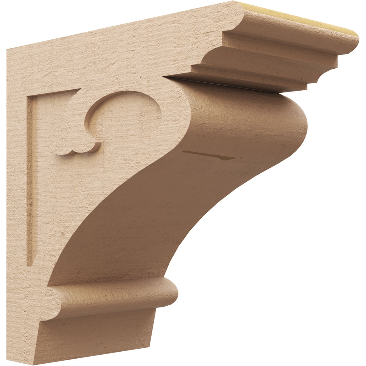 11"W x 22"D x 22"H Classic Mayflower Rough Cedar Woodgrain TimberThane Corbel, Primed Tan
