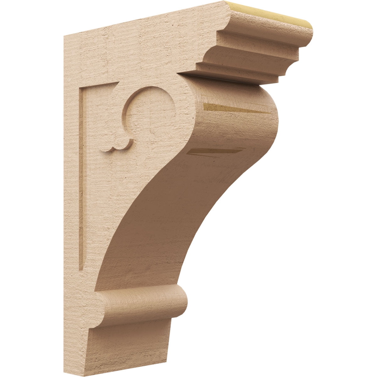 11"W x 22"D x 33"H Classic Mayflower Rough Cedar Woodgrain TimberThane Corbel, Primed Tan