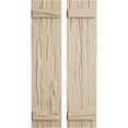 thumbnail image 1 of Ekena Millwork 11"W x 26"H Rustic Two Board Joined Board-n-Batten Riverwood Faux Wood Shutters (Per Pair), Primed Tan, 1 of 12
