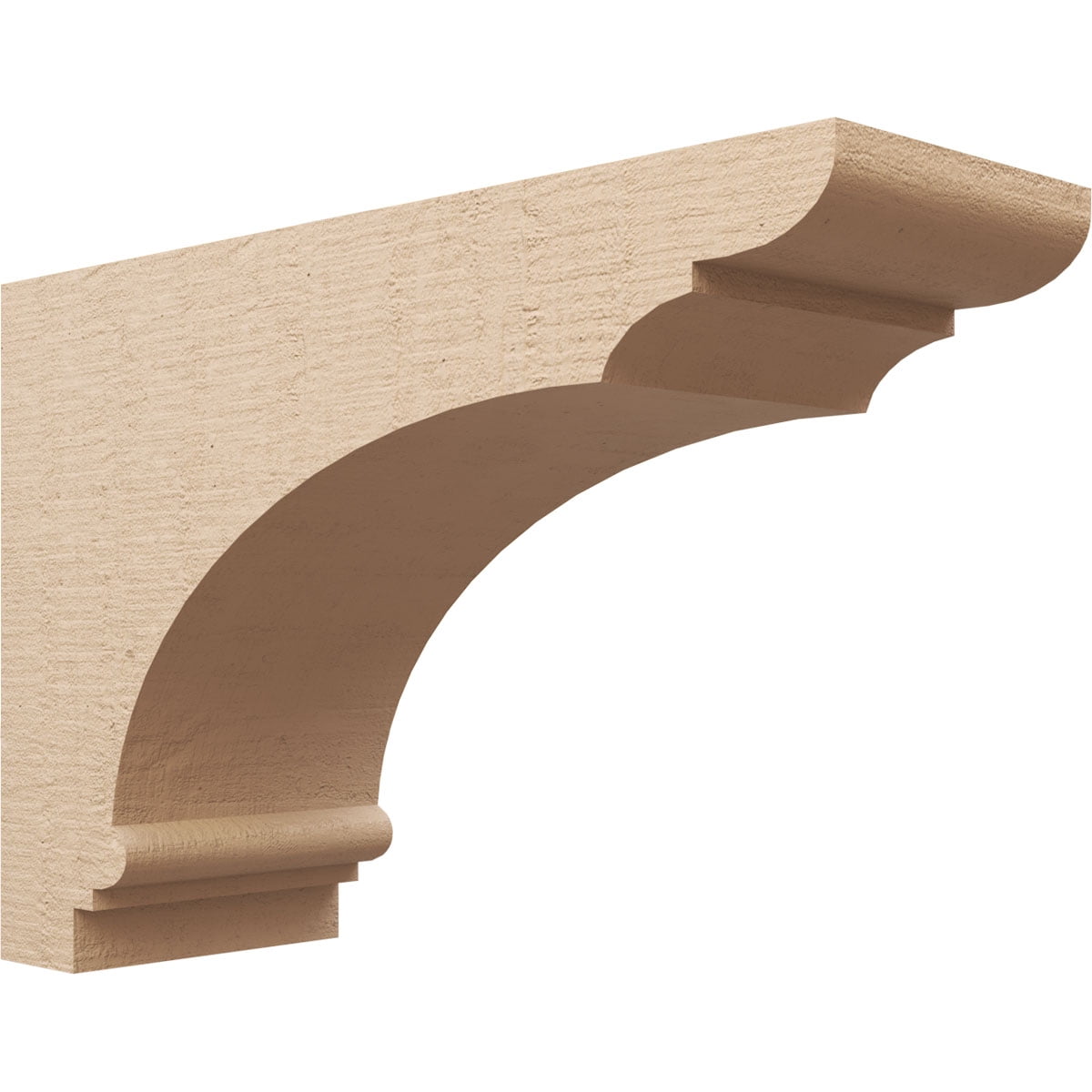 11"W x 33"D x 22"H Classic Hughes Rough Cedar Woodgrain TimberThane Corbel, Primed Tan