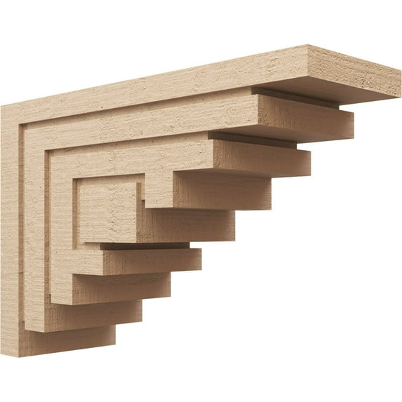 11"W x 33"D x 22"H Classic Landon Rough Cedar Woodgrain TimberThane Corbel, Primed Tan