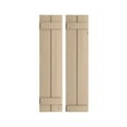 thumbnail image 1 of Ekena Millwork 11"W x 38"H Rustic Two Board Joined Board-n-Batten Knotty Pine Faux Wood Shutters (Per Pair), Primed Tan, 1 of 12