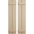 thumbnail image 1 of Ekena Millwork 11"W x 44"H Rustic Two Board Joined Board-n-Batten Rough Sawn Faux Wood Shutters (Per Pair), Primed Tan, 1 of 12