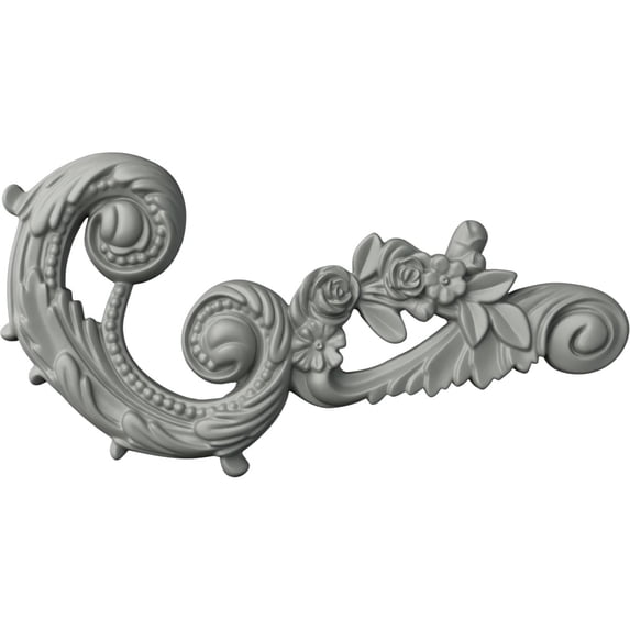 Ekena Millwork 11"W x 5 1/2"H x 1"P Monique Scroll Onlay, Right