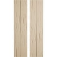 thumbnail image 1 of Ekena Millwork 11"W x 50"H Rustic Two Board Joined Board-n-Batten Pecky Cypress Faux Wood Shutters w/No Batten (Per Pair), Primed Tan, 1 of 12