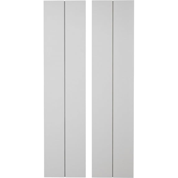 Ekena Millwork 11"W x 84"H Rustic Two Board Joined Board-n-Batten Smooth Faux Wood Shutters w/No Batten (Per Pair), Primed Tan