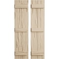 thumbnail image 1 of Ekena Millwork 11"W x 88"H Rustic Two Board Joined Board-n-Batten Riverwood Faux Wood Shutters (Per Pair), Primed Tan, 1 of 12