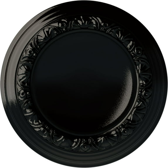 Ekena Millwork 12 1/2"OD x 1 1/2"P Carlsbad Ceiling Medallion (Fits Canopies up to 7 7/8"), Hand-Painted Black Pearl