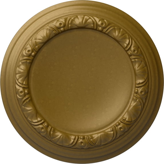 Ekena Millwork 12 1/2"OD x 1 1/2"P Carlsbad Ceiling Medallion (Fits Canopies up to 7 7/8"), Hand-Painted Gold