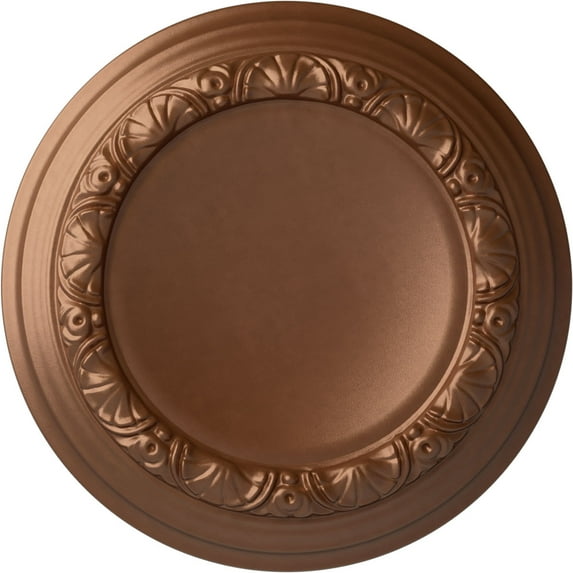 Ekena Millwork 12 1/2"OD x 1 1/2"P Carlsbad Ceiling Medallion (Fits Canopies up to 7 7/8"), Hand-Painted Polished Copper