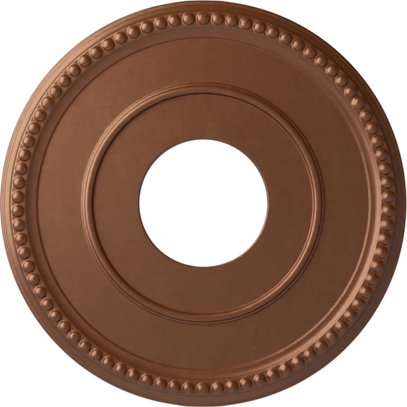 Ekena Millwork 12 1/2"OD x 3 7/8"ID x 3/4"P Bradford Ceiling Medallion (Fits Canopies up to 6 5/8"), Hand-Painted Polished Copper