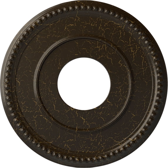 Ekena Millwork 12 1/2"OD x 3 7/8"ID x 3/4"P Bradford Ceiling Medallion (Fits Canopies up to 6 5/8"), Hand-Painted Stone Hearth Crackle