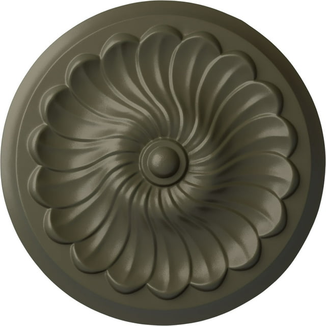 Ekena Millwork 12 1/4"OD x 2 1/4"P Flower Spiral Ceiling Medallion (Fits Canopies up to 2"), Hand-Painted Witch Hazel