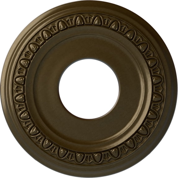 Ekena Millwork 12 1/4"OD x 4"ID x 1 1/8"P Jackson Ceiling Medallion (Fits Canopies up to 7 3/8"), Hand-Painted Brass
