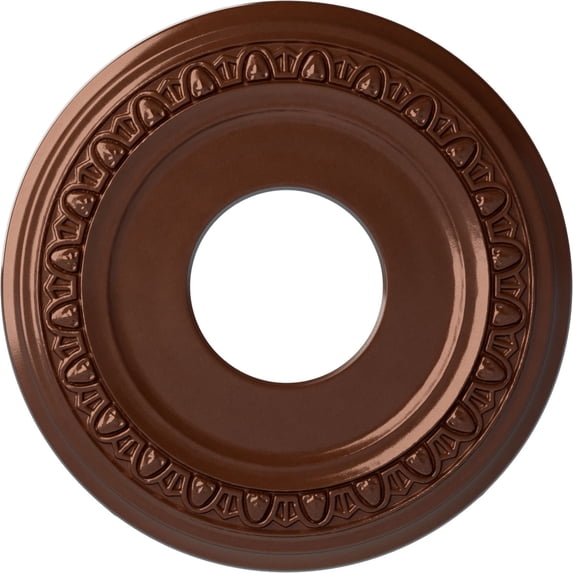 Ekena Millwork 12 1/4"OD x 4"ID x 1 1/8"P Jackson Ceiling Medallion (Fits Canopies up to 7 3/8"), Hand-Painted Copper Penny