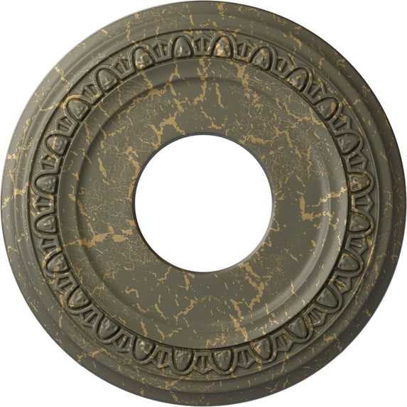 Ekena Millwork 12 1/4"OD x 4"ID x 1 1/8"P Jackson Ceiling Medallion (Fits Canopies up to 7 3/8"), Hand-Painted Witch Hazel Crackle